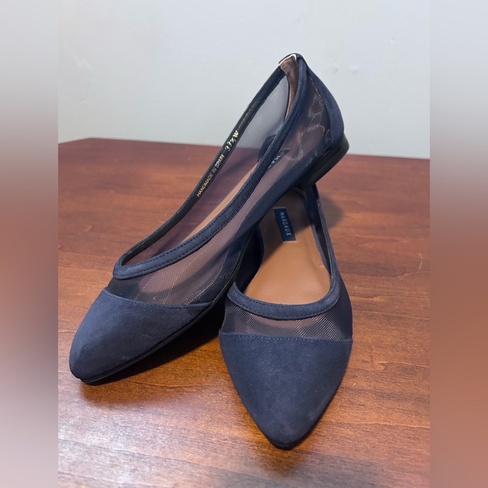Margaux Blue Mesh Flats